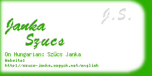 janka szucs business card